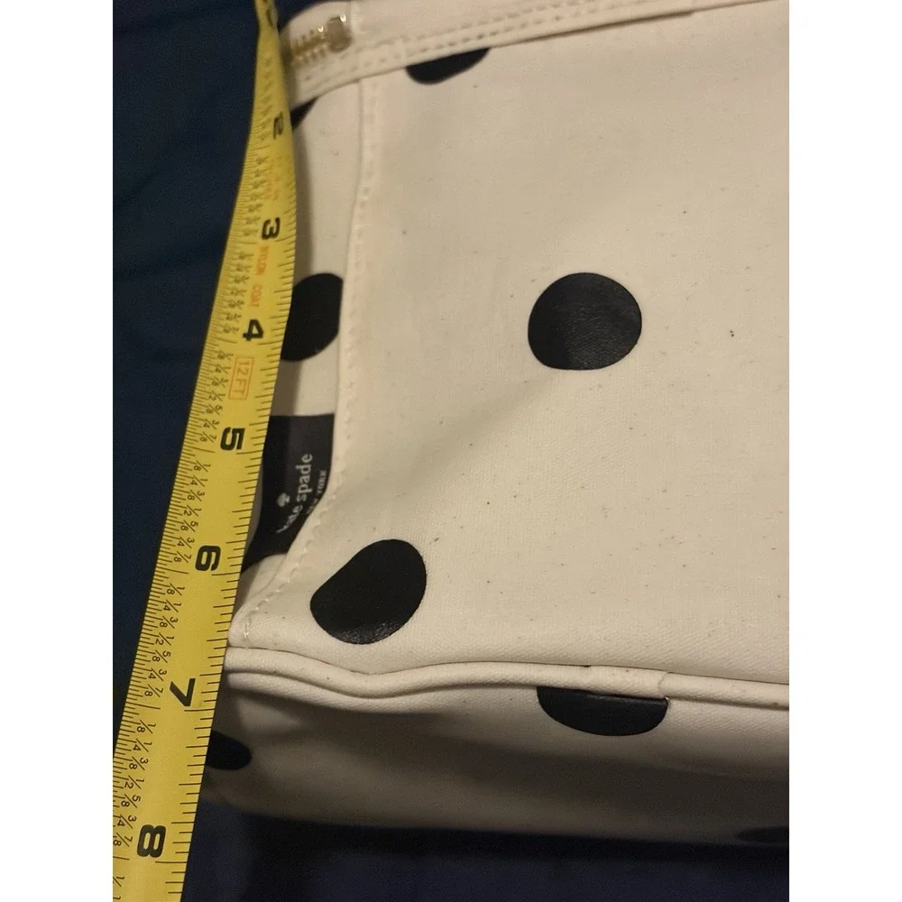 Kate Spade New York Polka Dot “Lunch” Beige & Black Insulated Lunch Box Tote Bag